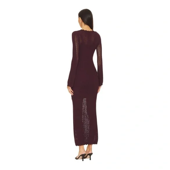 Heartloom Monroe Maxi Knit Dress Long Sleeves in Coco - Picture 2 of 10